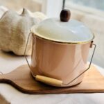 سطل روغن یا ماست لعابی دسته بامبو وارداتی
