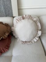 کوسن گرد چین دار همراه بالشتک با الیاف طبیعی - Image 2