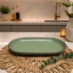 دیس بیضی سبز فیروزه ای وارداتی