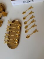 قاشق چای خوری پاپیون طلایی استیل - Image 12