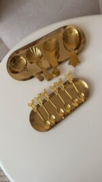 قاشق چای خوری پاپیون طلایی استیل - Image 10