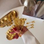 قاشق چای خوری پاپیون طلایی استیل