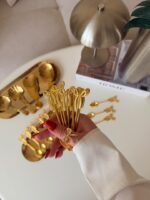 قاشق چای خوری پاپیون طلایی استیل