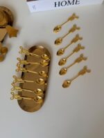 قاشق چای خوری پاپیون طلایی استیل - Image 6