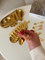 قاشق چای خوری پاپیون طلایی استیل - Image 8