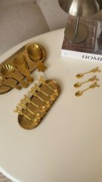 قاشق چای خوری پاپیون طلایی استیل - Image 9
