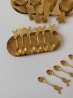 قاشق چای خوری پاپیون طلایی استیل - Image 4