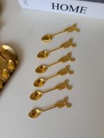 قاشق چای خوری پاپیون طلایی استیل - Image 2